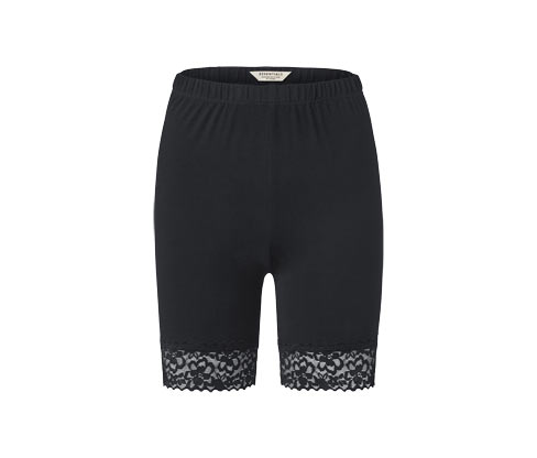 Tchibo - Radlershorts mit Spitzenborte - Damen - Gr. S - schwarz