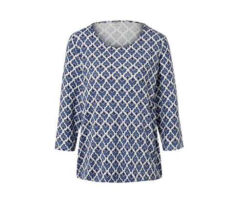 Tchibo - Blusenshirt mit Alloverprint - Damen - Gr. S - weiß/print