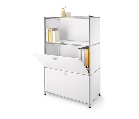 Tchibo - Regal Metall »Cn3« mit 2 Klappenfächern - 77x40x120,5cm - chrom - Stahl / Aluminium / Kunststoff