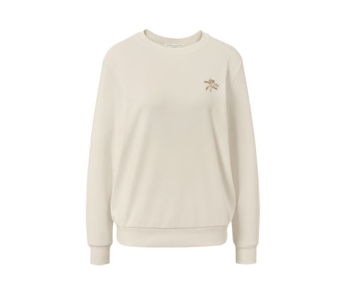 Tchibo - Sweatshirt mit Stickerei - Damen - Gr. M - creme