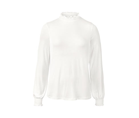 Tchibo - Blusenshirt mit Stehkragen - Damen - Gr. XL - creme