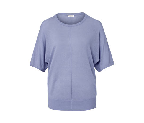 Tchibo - Feinstrick-Shirt aus Leinenmix - Damen - Gr. S - hellblau