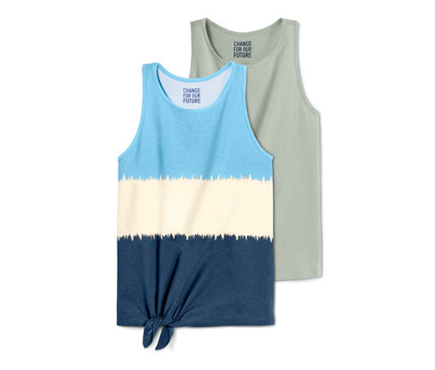 Tchibo - 2 Tops - Mädchen - Gr. 146/152 - hellblau