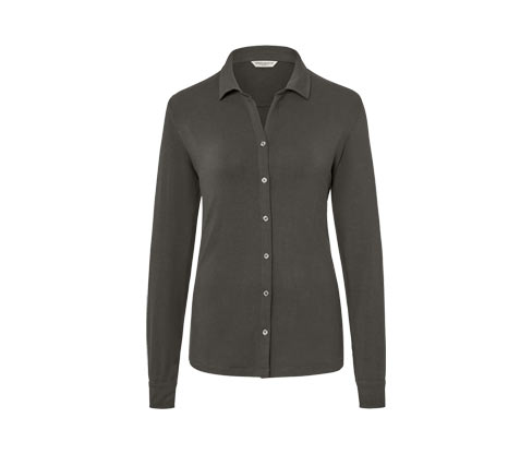 Tchibo - Blusenshirt mit Knopfleiste - Damen - Gr. XL - anthrazit
