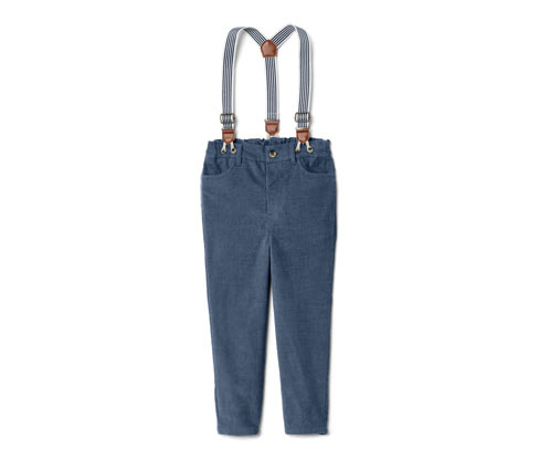 Tchibo - Kinder-Cordhose mit abnehmbaren Hosenträgern - Herren - Gr. 86/92 - blau