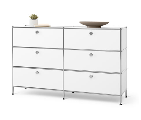 Tchibo - Kommode Metall »Cn3« mit 6 Schubladen - 152x40x73,5cm - chrom - Stahl / Aluminium / Kunststoff