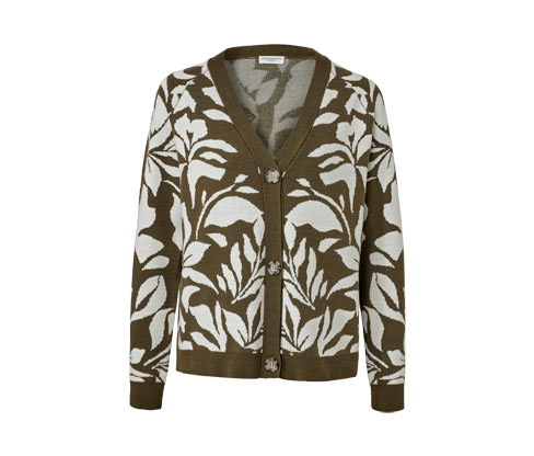 Tchibo - Grobstrick-Cardigan mit Jacquard - Damen - Gr. M - creme/jacquard