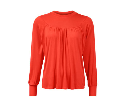 Tchibo - Blusenshirt mit Raffung - Damen - Gr. L - orange