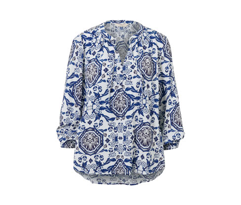 Tchibo - Bedruckte Tunika-Bluse - Damen - Gr. 36 - weiß/print