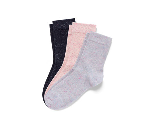 Tchibo - 3 Paar Socken mit Effektgarn - Damen - Gr. 35-38 - weiß