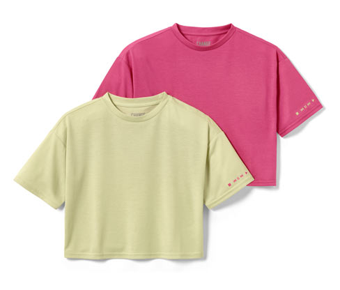 Tchibo - 2 Kinder-Sportshirts - Mädchen - Gr. 134/140 - hellgrün