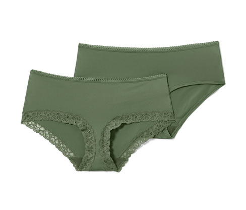 Tchibo - 2 Pantys - Damen - Gr. L - olivgrün