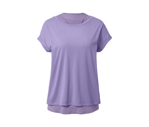Tchibo - 2-in-1-Kurzarm-Sportshirt - Damen - Gr. XS - lila