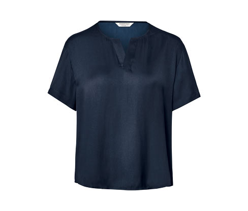Tchibo - Satin-Tunikabluse - Damen - Gr. 38 - dunkelblau