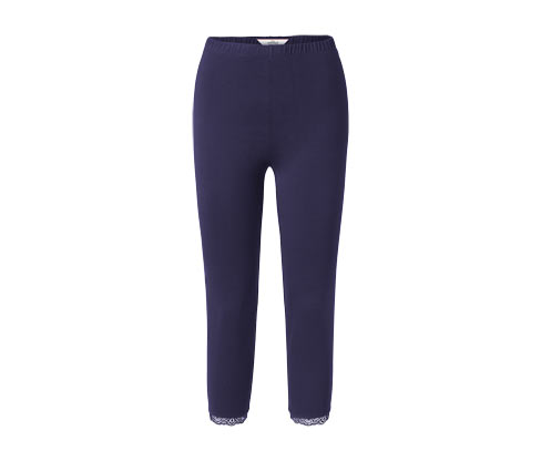 Tchibo - 3/4-Leggings mit Spitzenborte - Damen - Gr. XL - dunkelblau