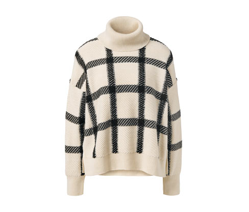 Tchibo - Strickpullover mit Rollkragen - Damen - Gr. XL - weiß/jacquard
