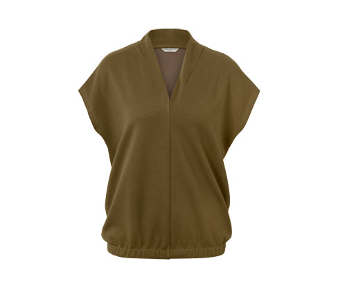 Tchibo - Blusenshirt mit V-Ausschnitt - Damen - Gr. S - olivgrün