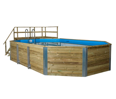 Weka-Massivholz-Gartenpool inkl. Abdeckhaube - naturfarben