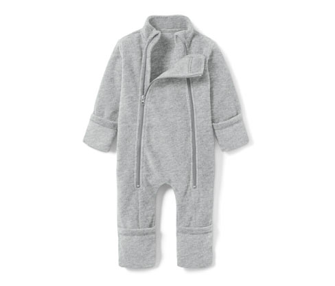 Tchibo - Baby-Fleece-Einteiler - Newborn - Gr. 50/56 - grau