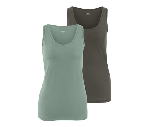 Tchibo - 2 Tops - Damen - Gr. M - olivgrün