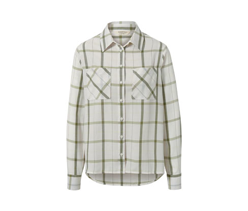 Tchibo - Karierte Bluse aus Baumwoll-Flanell - Damen - Gr. 38 - weiß/kariert