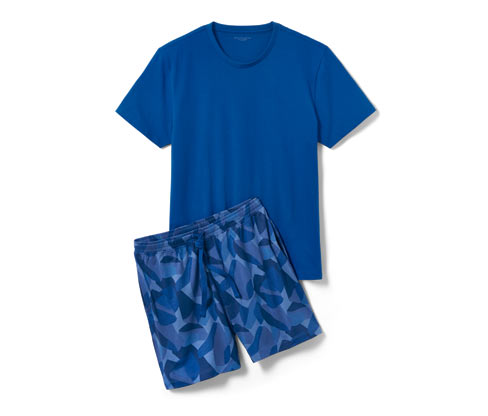 Tchibo - Shorty-Pyjama - Herren - Gr. XL - dunkelblau/print