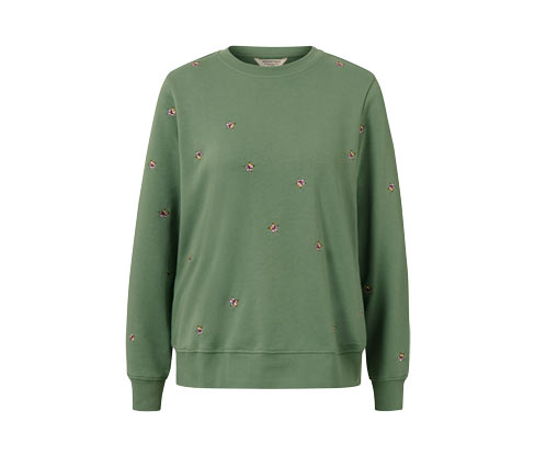Tchibo Besticktes Sweatshirt - Grün - Gr.: S