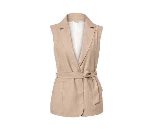 Tchibo - Weste mit Bindegürtel - Damen - Gr. 46 - beige