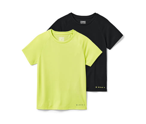 Tchibo - 2 Kinder-Funktionsshirts - Herren - Gr. 122/128 - hellgrün