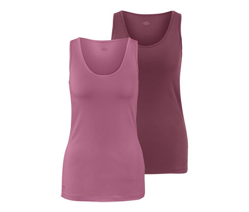 Tchibo - 2 Tops - Damen - Gr. S - pflaume