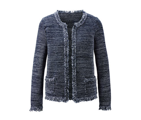 Strickblazer mit Fransen
