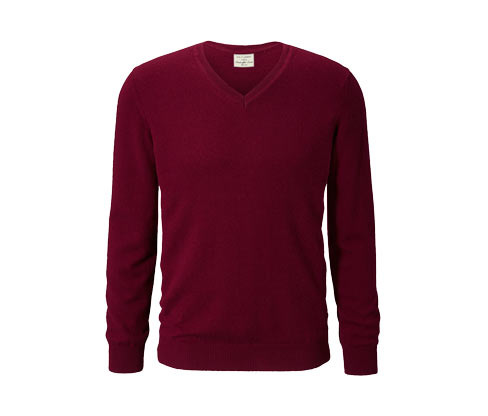 Cashmere-Pullover mit V-Ausschnitt