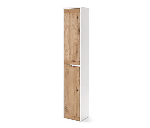 Tchibo - Hochschrank mit 2 Türen - 30x25x160cm - braun - Holz / Eichenholz / Glas