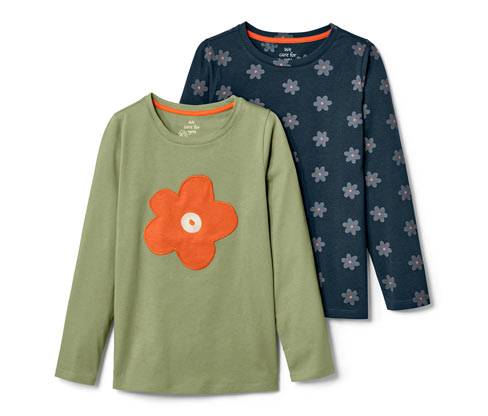 Tchibo - 2 Kleinkinder-T-Shirts - Herren - Gr. 86/92 - dunkelblau/geblümt