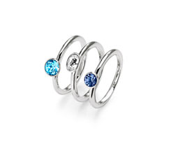 Ring-Set mit Swarovski® Kristallen