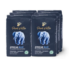 Privat Kaffee African Blue – 6x 500 g Ganze Bohne