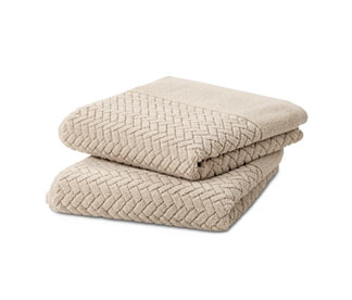 Vestio-Jacquard-Handtuch, 2er-Set, beige