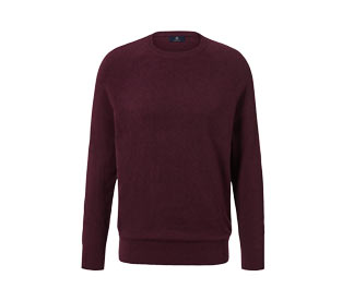 Pullover mit Rundhalsausschnitt, bordeauxrot