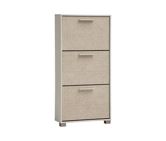 Schuhschrank »Edno« cremebeige mit Canasta-Dekor, 124 cm