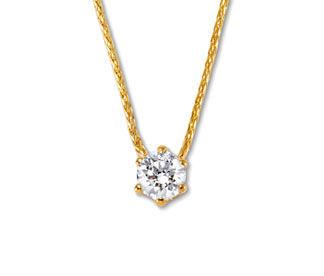 585 Gold-Kette mit Brillantanhänger