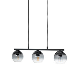 Pendelleuchte mit Rauchglas-Schirmen