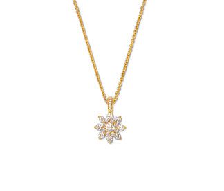 585 Gold-Kette mit 22 Brillanten, Stern