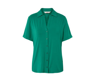 Blusenshirt mit Knopfleiste, smaragdgrün