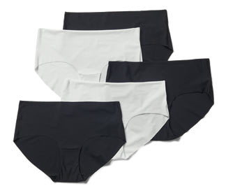 5 Magic-Cut-Pantys, schwarz und weiß
