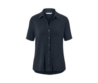 Blusenshirt mit Knopfleiste, dunkelblau