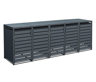 Mülltonnenbox, Stahl, 5er