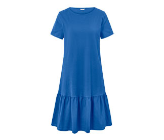 Jerseykleid mit Volant, kobaltblau