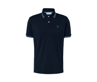 Piqué-Poloshirt, dunkelblau