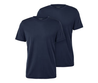 2 T-Shirts mit Merinowolle. blau