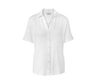 Blusenshirt mit Knopfleiste, weiß